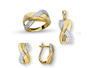 SET Inel + Cercei + Pandantiv AUR14K ST14K4612