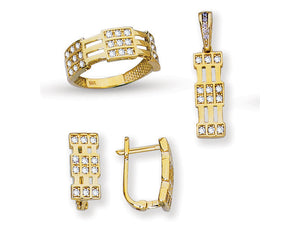 SET Inel + Cercei + Pandantiv AUR14K ST14K464